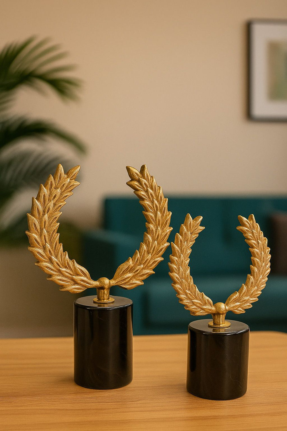 Lyxigt Dekorativt Set med Lagerkransar i Guld (2-pack)