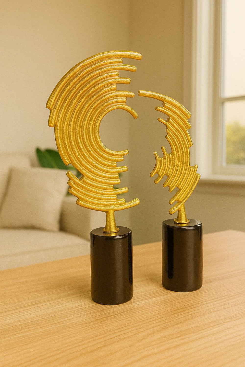 Lyxigt Dekorativt Set med Stång Halvmåne Figur - Guld (2-pack)