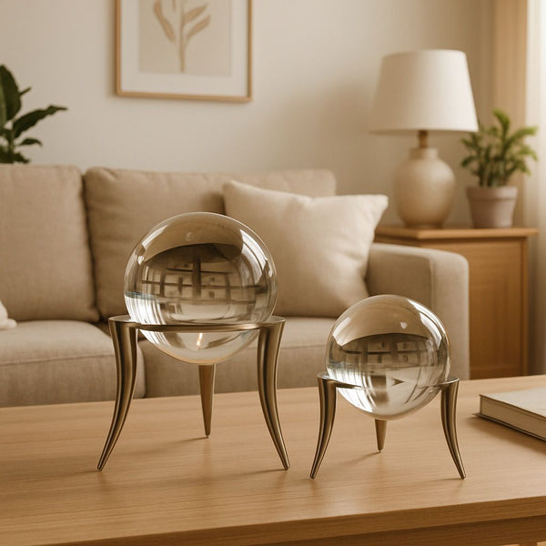 Lyxigt Dekorativt Set Elfenbensmodell med Gulddetalj - Silver  (2-pack)