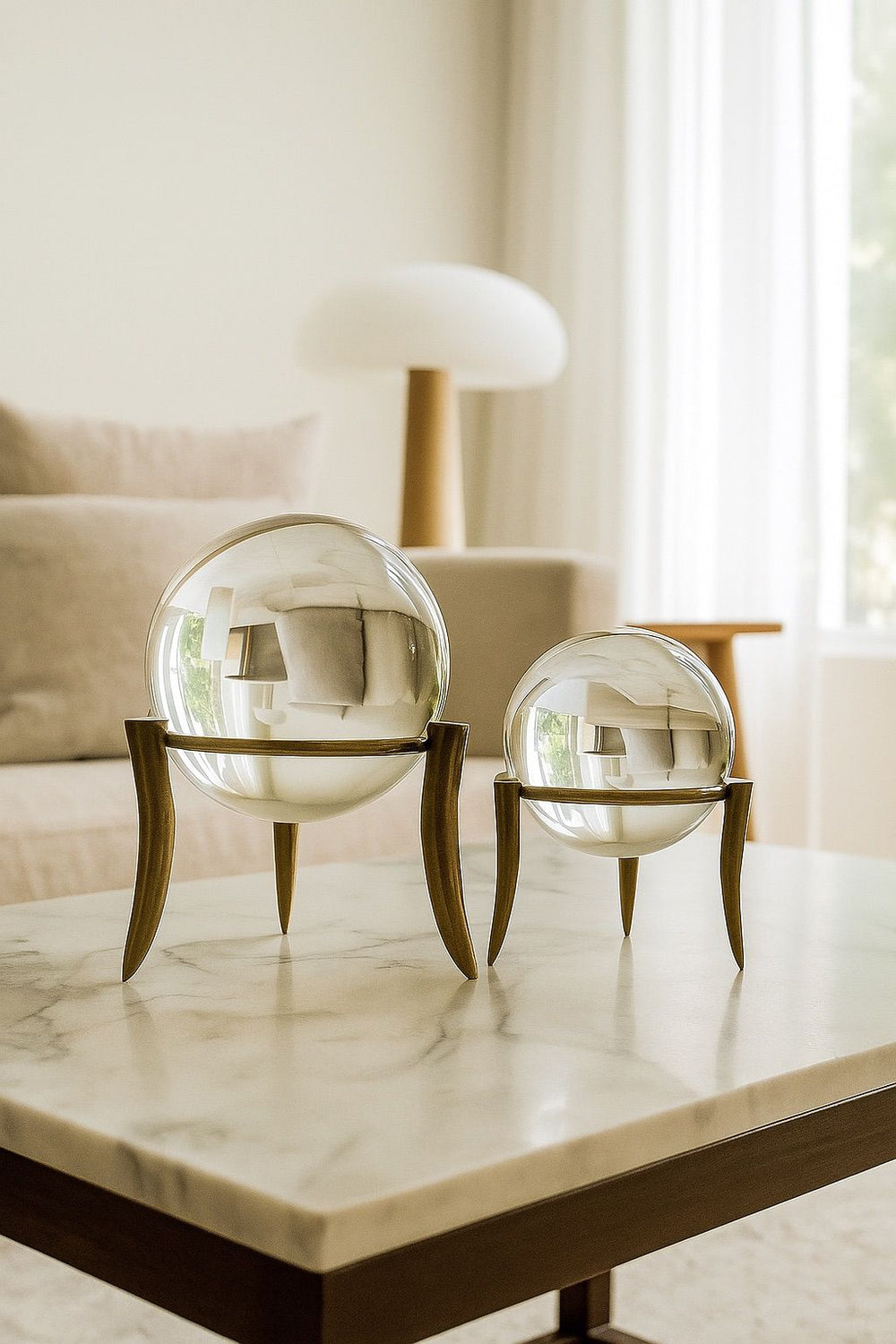 Lyxigt Dekorativt Set Elfenbensmodell med Gulddetalj - Antik Guld (2-pack)