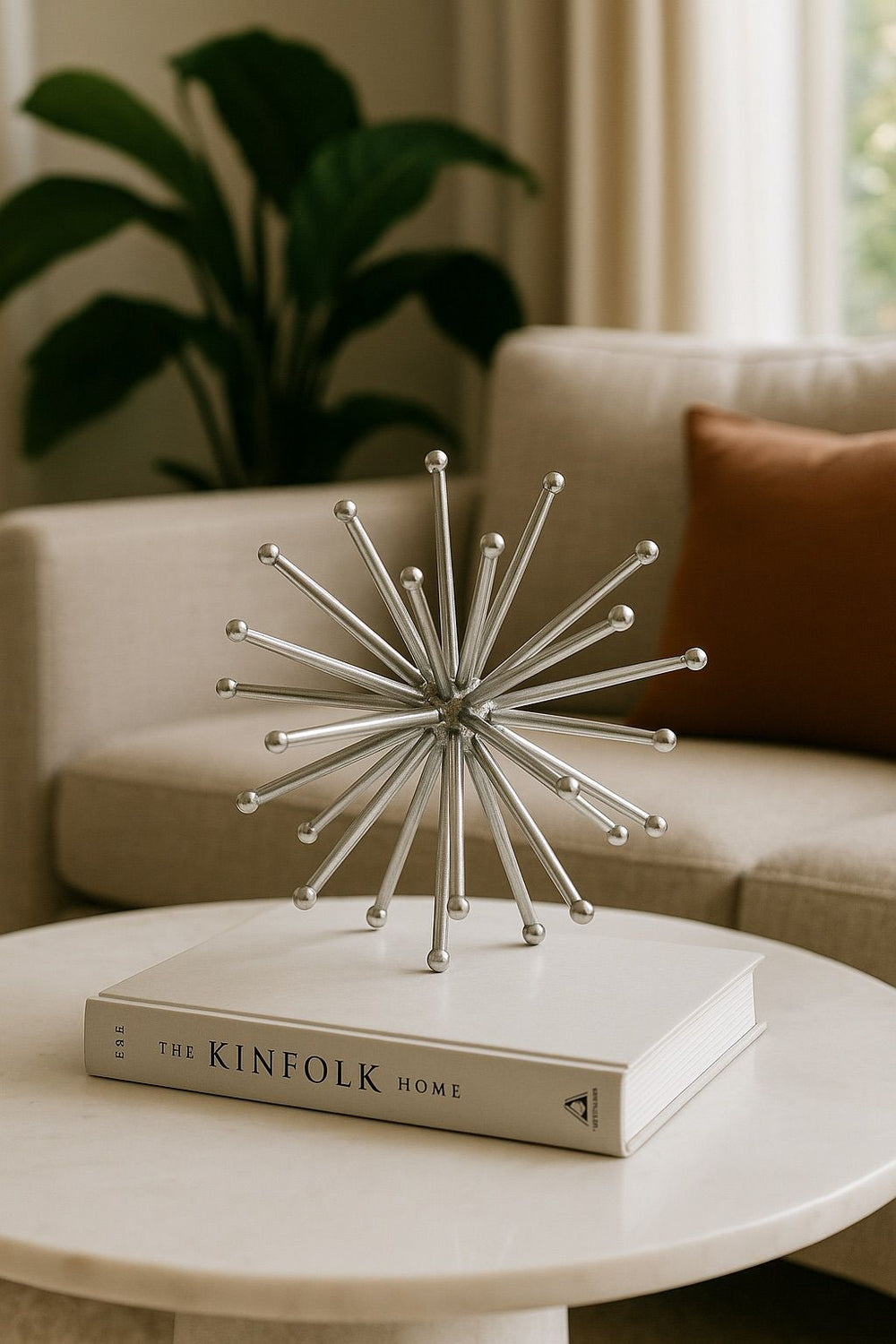 Lyxigt Dekorativt Föremål Igellektyr / Starburst Figur - Silver