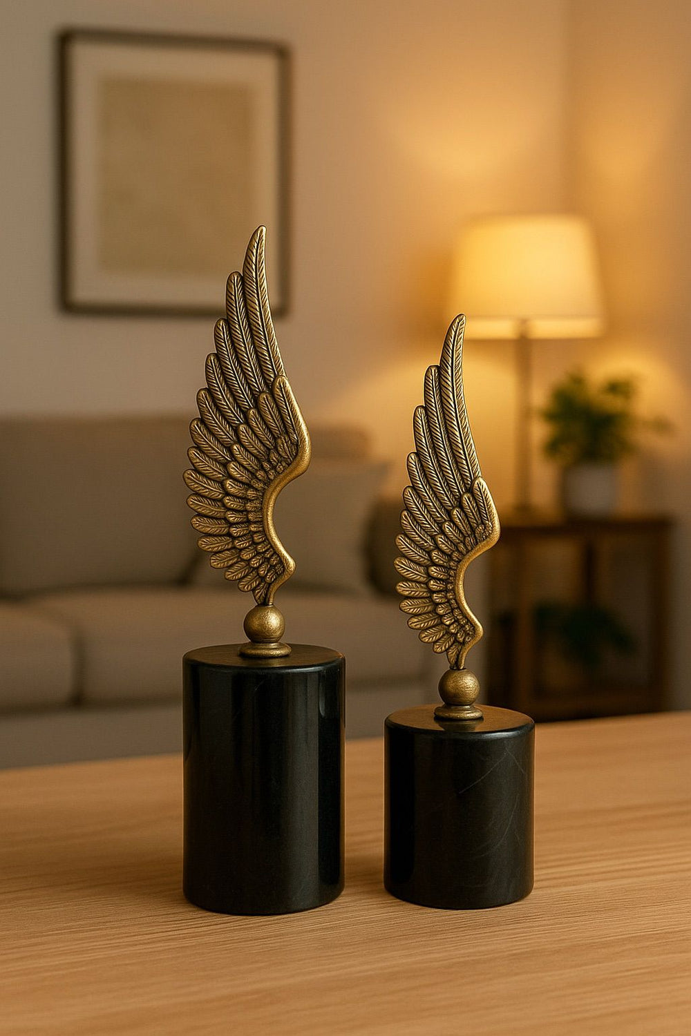 Lyxigt Dekorativt Set Änglavinge Figur - Antik (2-pack)