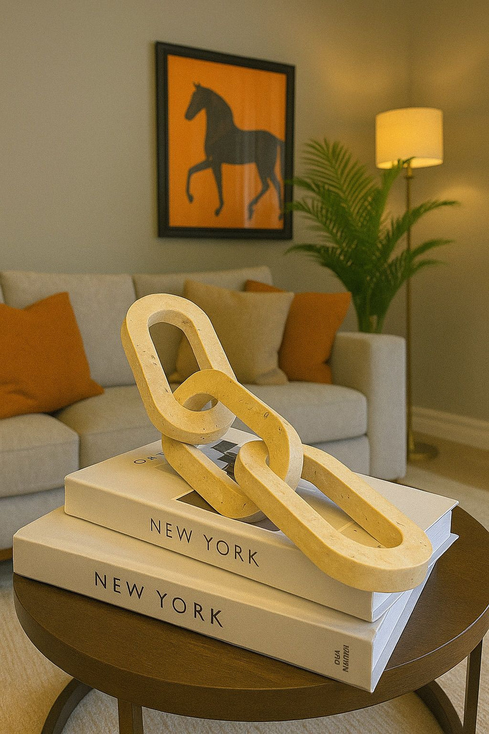 Lyxigt Dekorativt Föremål Travertin Kedja