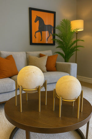 Lyxigt Dekorativt Set Travertin Alia Disk (2-pack)