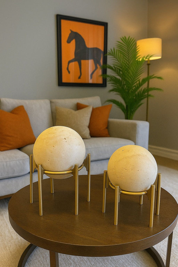 Lyxigt Dekorativt Set Travertin Alia Disk (2-pack)