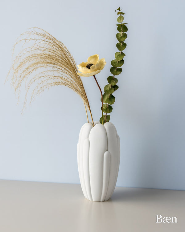 Moln Lyxig Dekorations Vas / Vit Matt Keramik med Organisk Formgivning