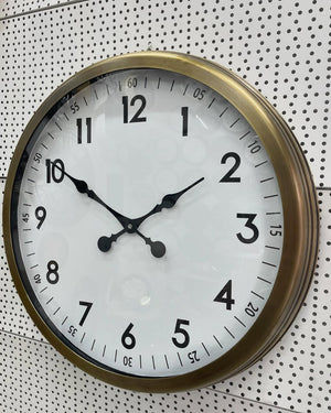 Klassisk Väggklocka i Metall med Antik Finish (60 cm)