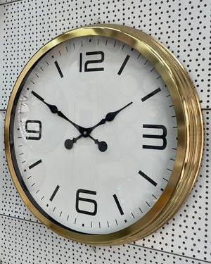 Klassisk Väggklocka i Guldmetall (60 cm)