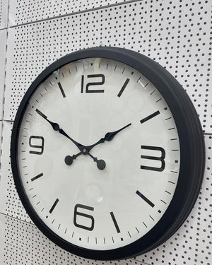 Modern Väggklocka i Svart Metall (60 cm)