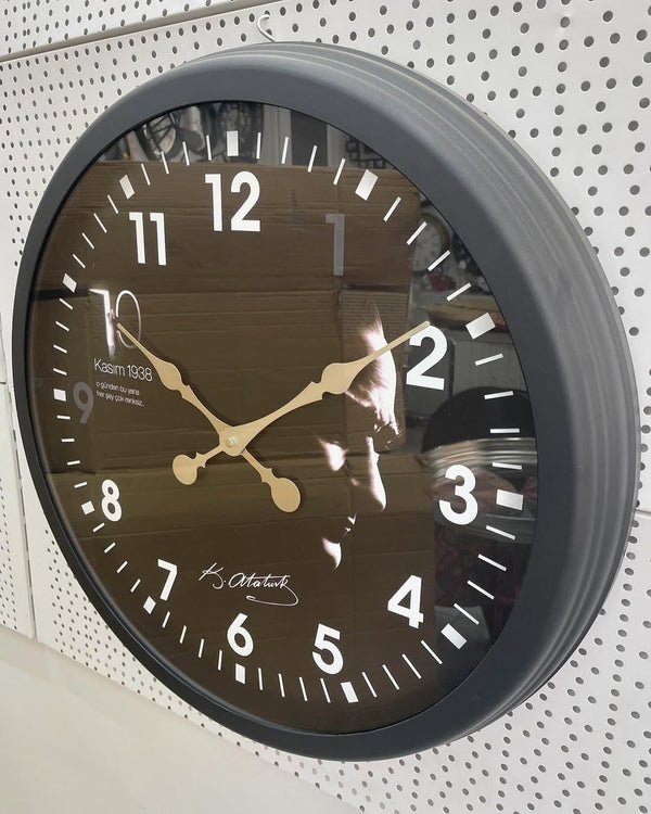 Atatürk Väggklocka i Krommetall (60 cm)