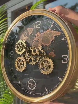 Lyxig Väggklocka Kartmotiv